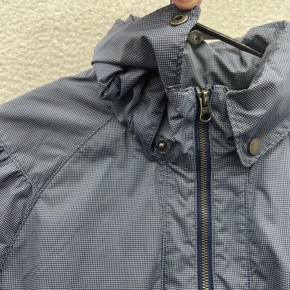 Merrell Rain Jacket, Womens XL, Blue Check, Lightweight, Hidden Hood - Picture 7 of 16